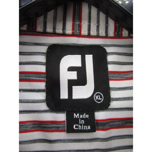 FootJoy Polo Shirt XL FJ Golf Pullover Rugby Striped Logo Stretch - Picture 9 of 11